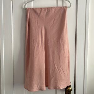 A New Day, high-rise pink silky skirt (size M)